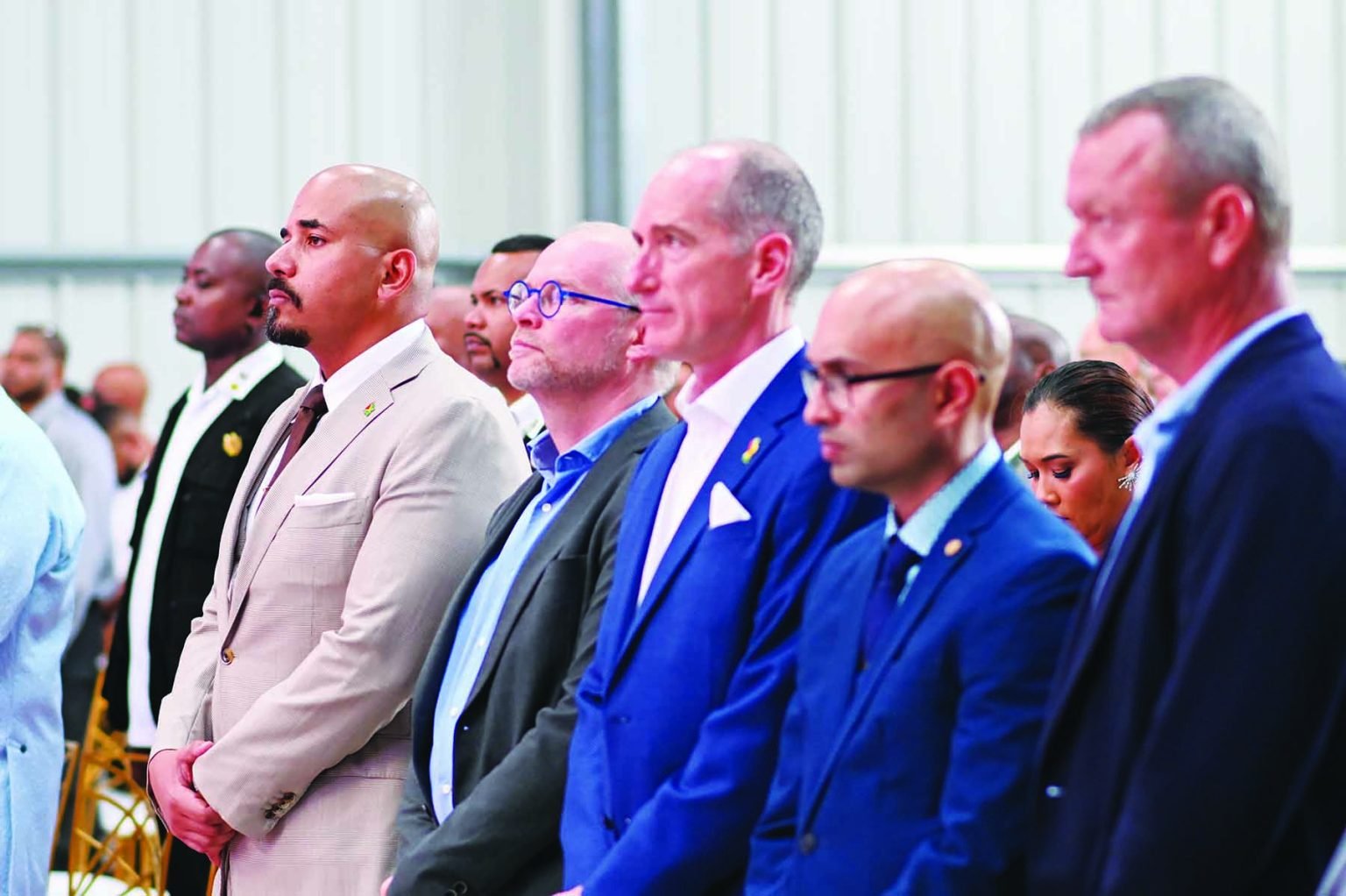 President of ExxonMobil Guyana Mr. Alistair Routledge with Mr. Nicholas Boyer and Mr. Alphonso