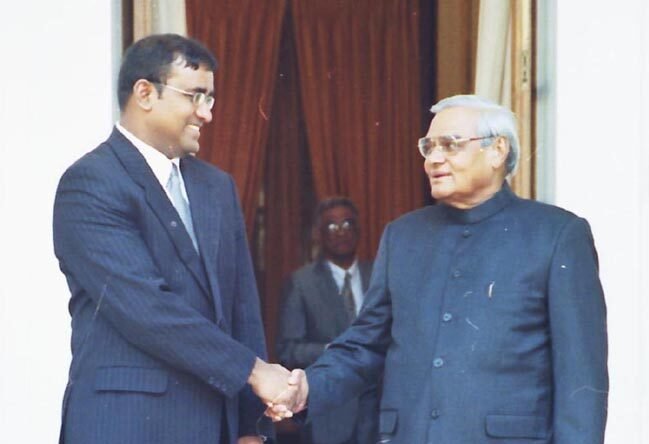 President Dr. Bharrat Jagdeo with Indian PM Atal Bihari Vajpayee