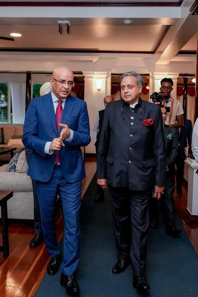 Vice President of Guyana, Hon. Dr. Bharrat Jagdeo and Indian parliamentary delegation Dr. Shashi Tharoor
