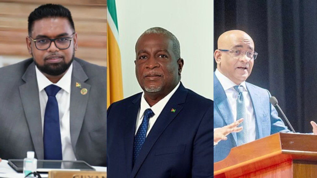 President, Dr. Irfaan Ali, Prime Minister Mark Phillips, and Vice President: Dr. Bharrat Jagdeo