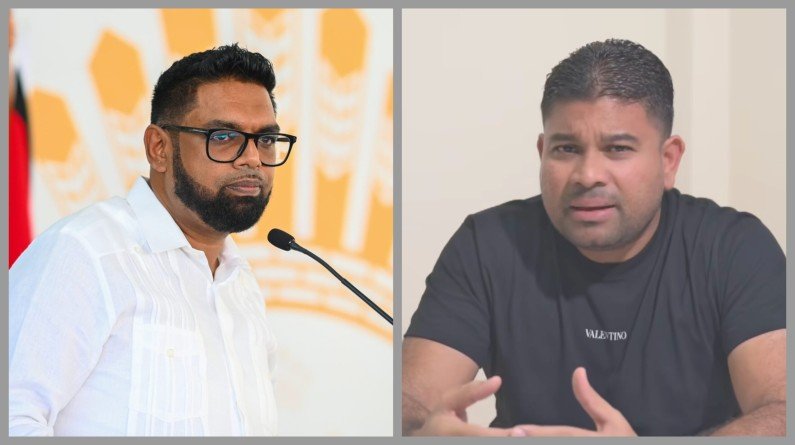 President Irfaan Ali and Azruddin Mohamed