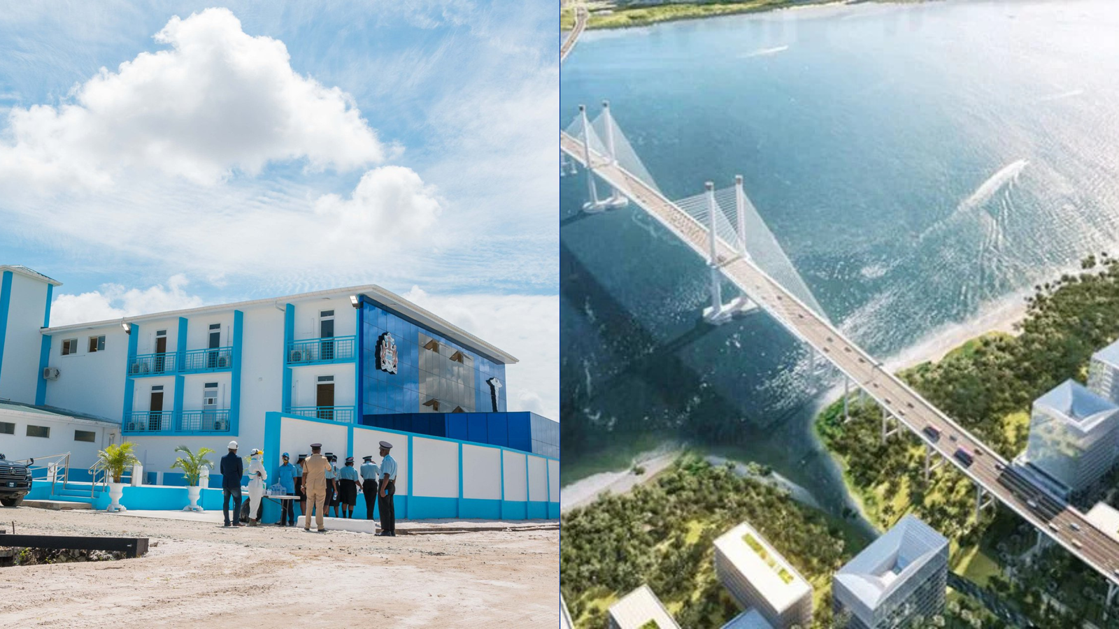 Hospital and Demerara-River-Bridge in Guyana