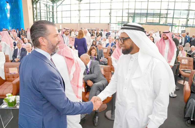 President Irfaan Ali with Donald Trump Jr.