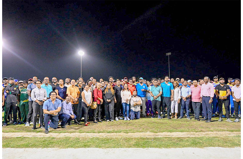 The president Dr. Irfaan Ali with his cabinet in region no 6