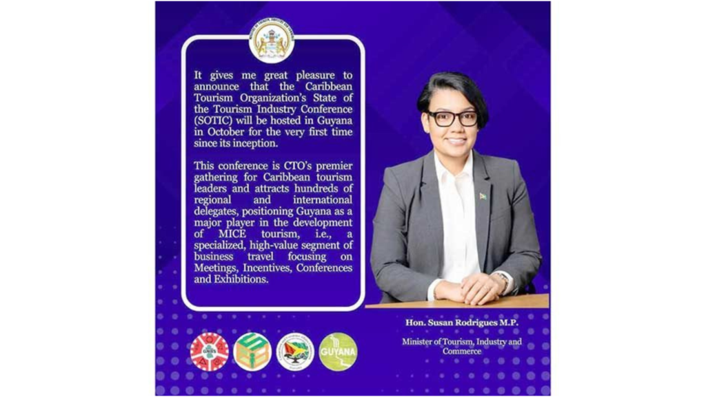 Minister of Tourism, Industry and Commerce, Susan Rodrigues