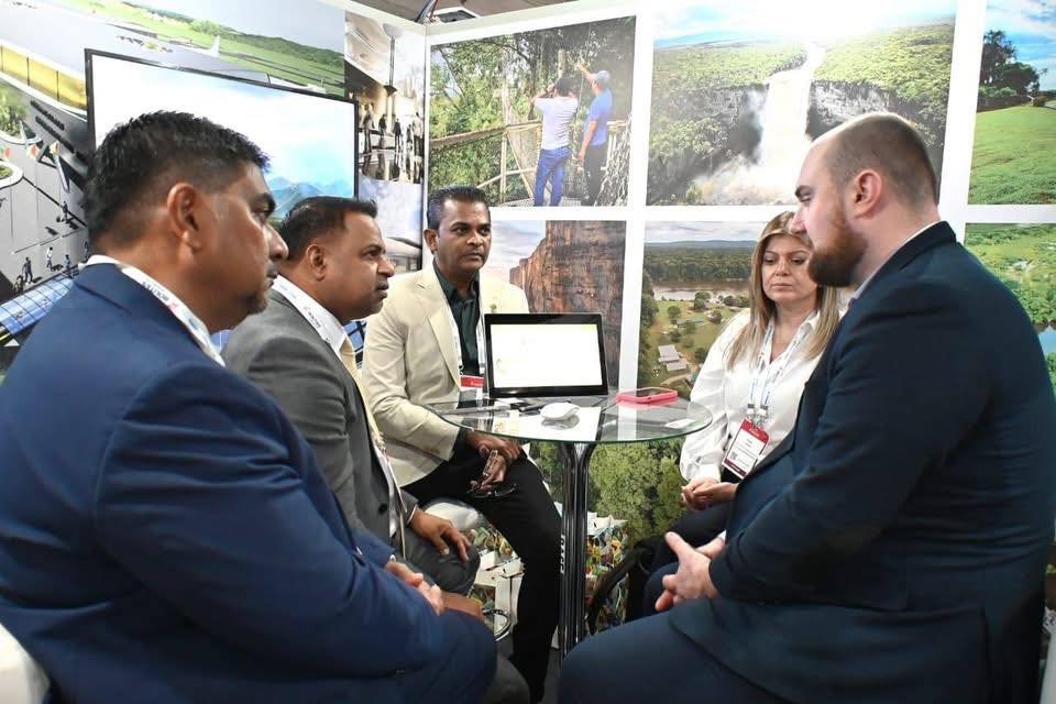 Guyana’s Minister of Public Utilities and Aviation, Hon. Deodat Indar with the official Delegates in Routes Americas 2026 aviation summit in Rio de Janeiro, Brazil
