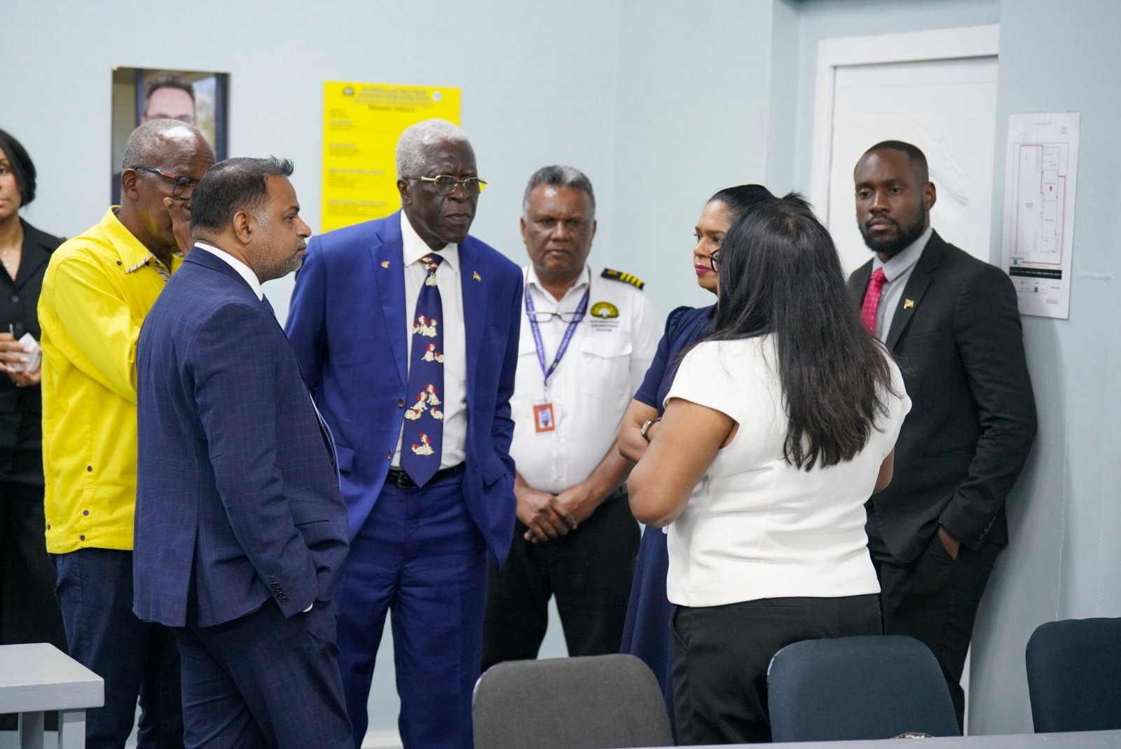 Minister of Public Utilities and Aviation Deodat Indar wwith Sonia Parag, Minister of Education