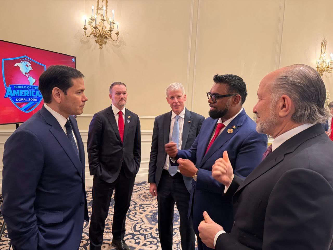 President Dr. Irfaan Ali Engaging with other leaders who participated in Shield of the Americas Summit hosted by U.S. President Donald J. Trump.