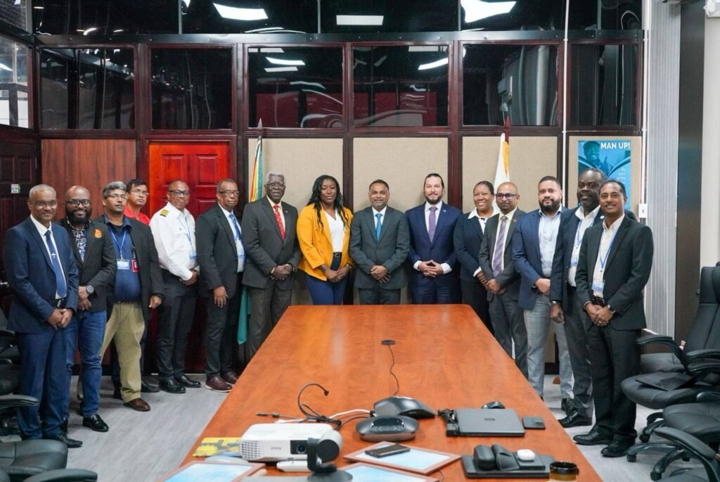 PRESS RELEASE: GCAA hosts five-day Civil Aviation Master Plan training Course to advance aviation sector. Minister of Public Utilities and Aviation, Mr Deodat Indar, Directr General Mr. Field and Deputy General Dr. Saheed Sulaman with other GCAA Staffs