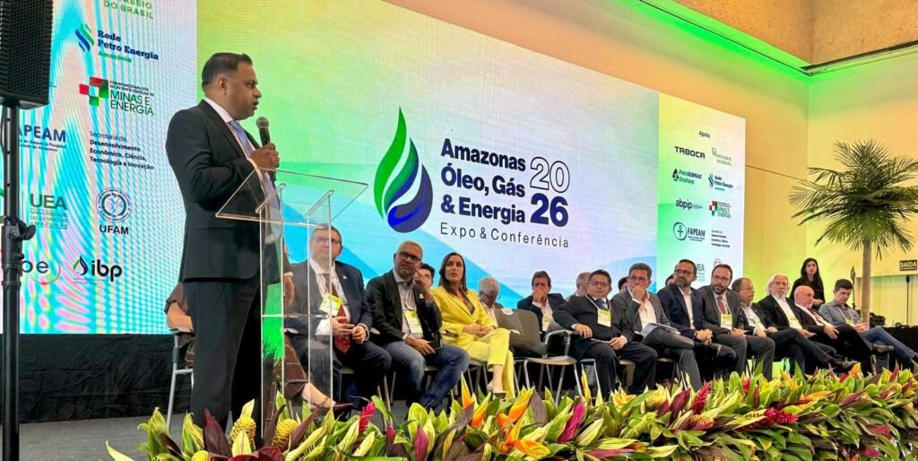 Minister of Public Utilities and Aviation Deodat Indar confirms that Guyana will strengthen regional energy ties at the Amazonas Expo 2026. Minister of Public Utilities and Aviation, Deodat Indar, at the opening ceremony of the Amazonas Oil, Gas & Energy Expo & Conference 2026 in Manaus