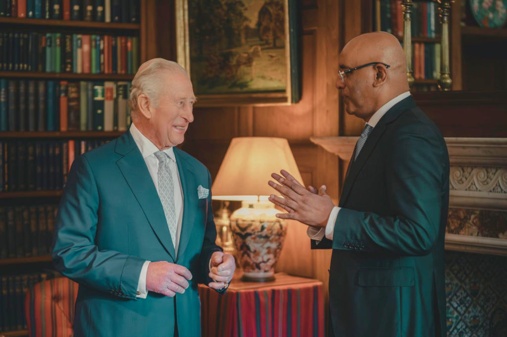 Vice President Dr Bharrat Jagdeo Meets King Charles III at Dumfries House in Scotland