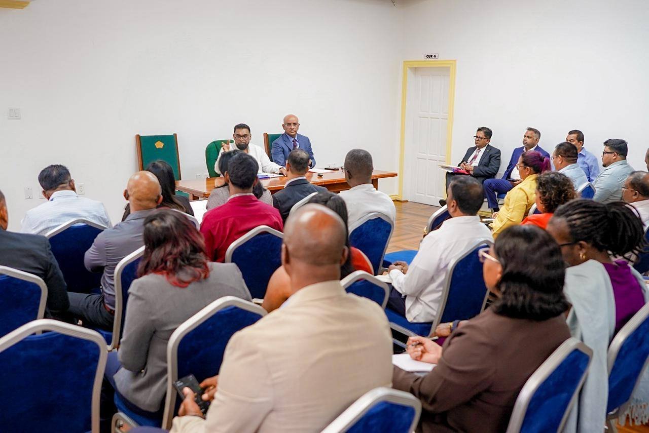 President Dr Irfaan Ali and the Vice-President and Secretary-General of the PPP party, Dr Bharrat Jagdeo