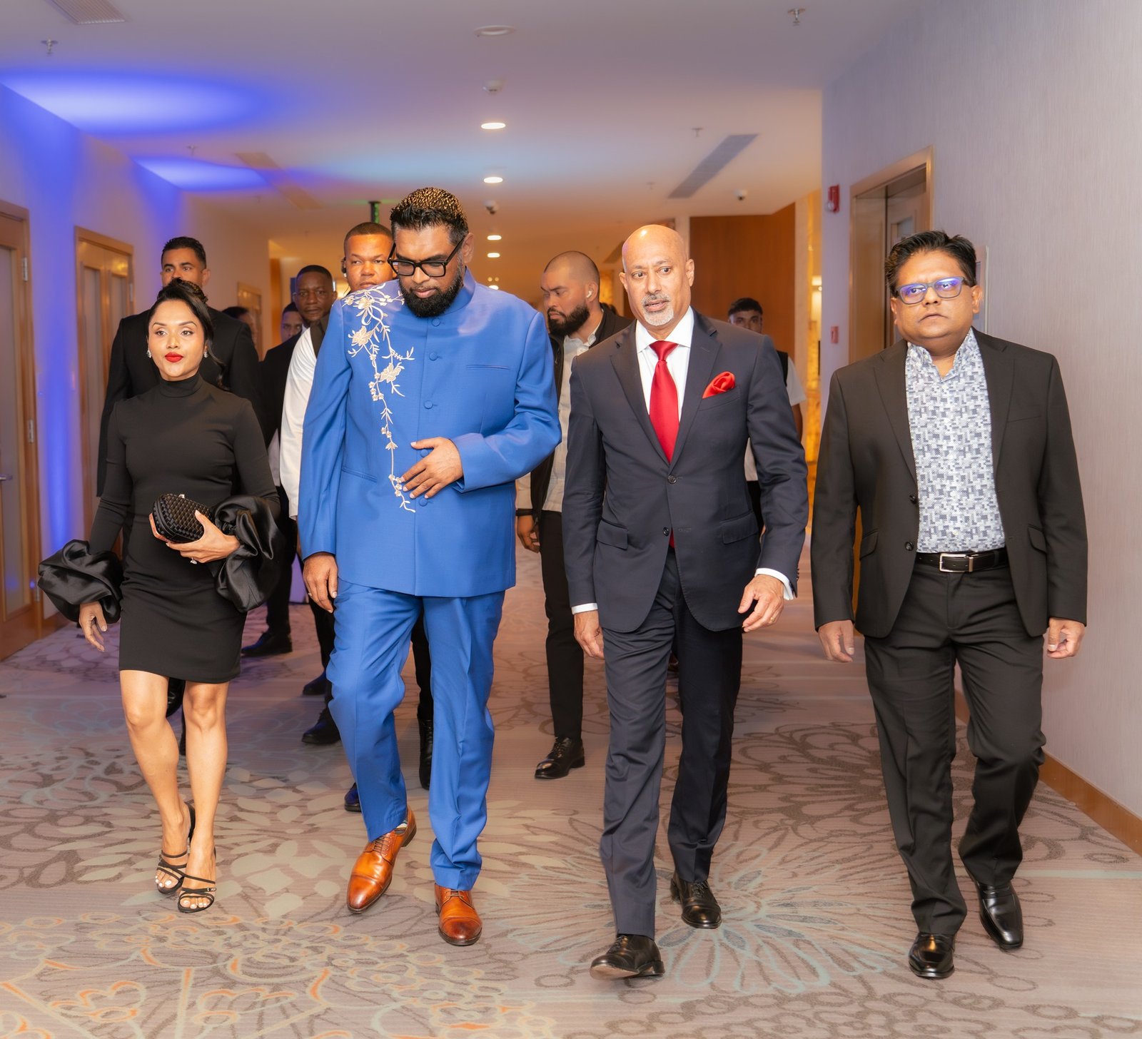 President Dr Irfaan Ali, First Lady Arya Ali, Chairman of Guyana Bank for Trade and Industry Suresh Beharry, and Finance Minister Dr Ashni Singh at the bank’s 190th anniversary celebration