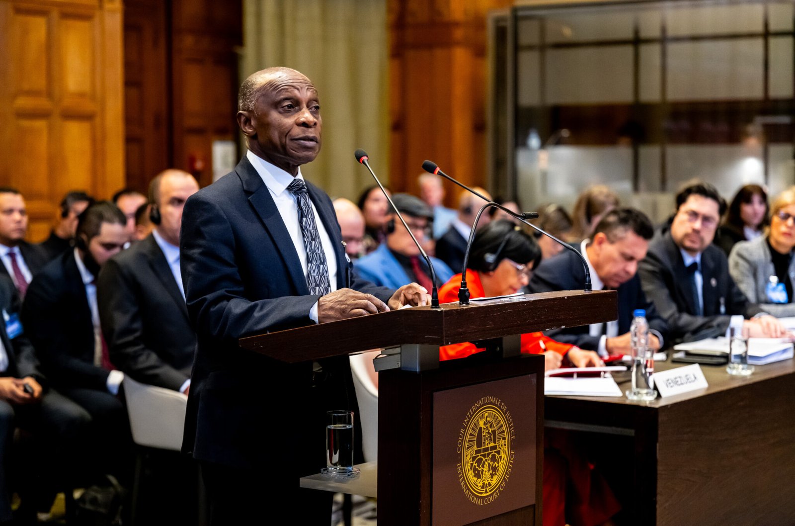 Former Vice-President of Guyana Carl Greenidge in International Court of Justice