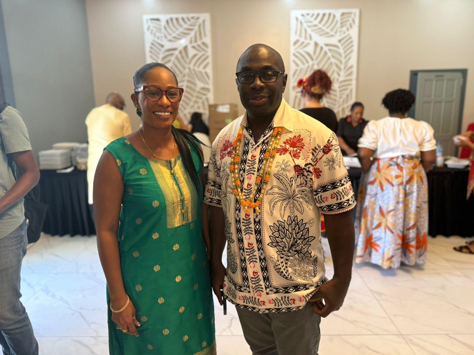 Minister Kwame McCoy with guyanese peoples