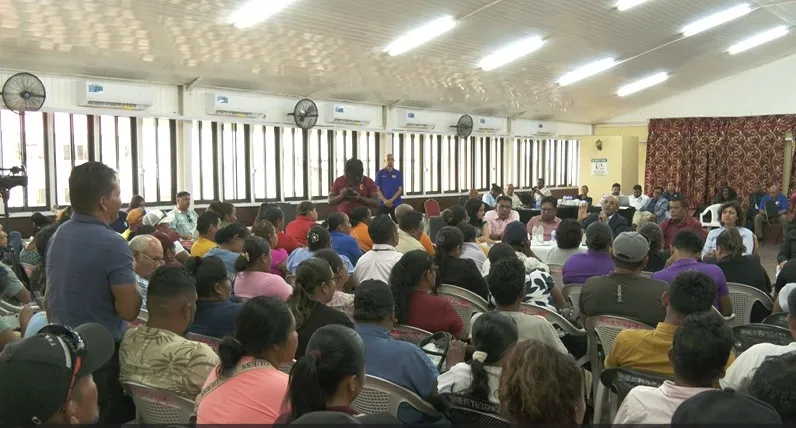 An Amerindian leader highlighting issues regarding education and roads