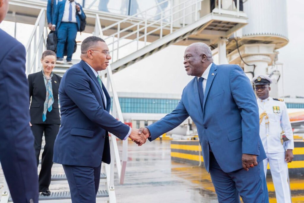 Prime Minister of Jamaica, Andrew Holness, with Prime Minister, Brigadier (Ret’d), Mark Phillips