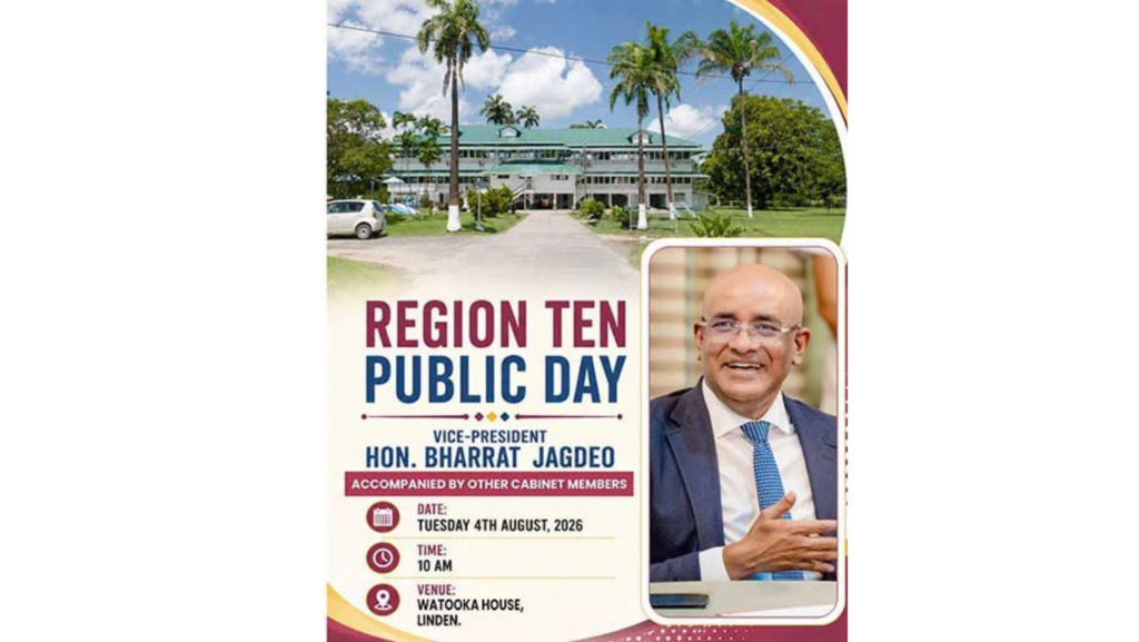 Vice-President Dr Bharrat Jagdeo to Meet Region Ten Residents During Public Outreach in Linden Vice President Dr Bharrat Jagdeo
