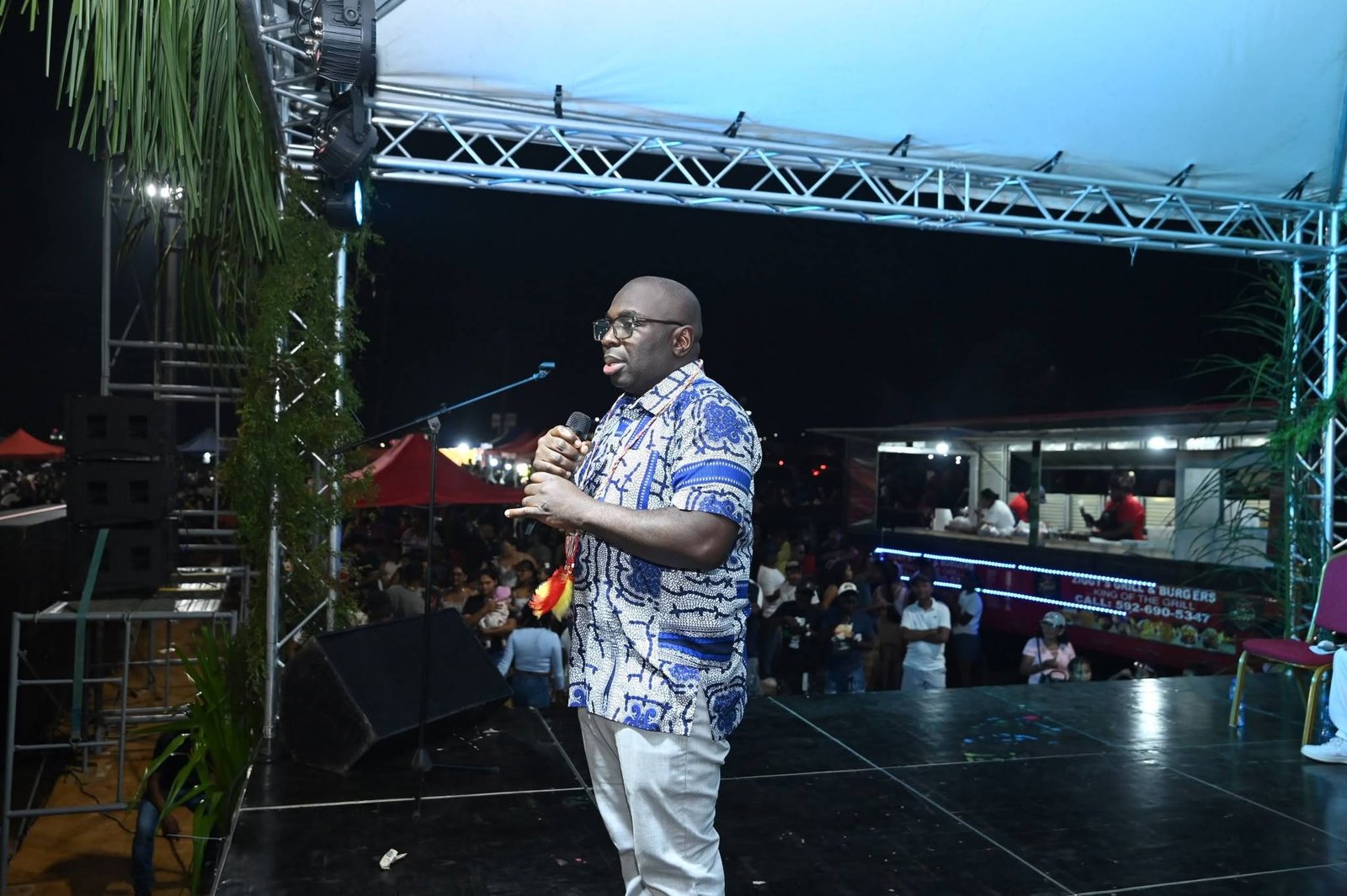 Minister within the Office of the Prime Minister, Kwame McCoy at the Amerindian Heritage Month celebrations at Silver Hill