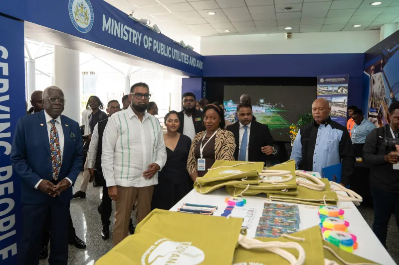 President Ali tours the conference at the Arthur Chung
