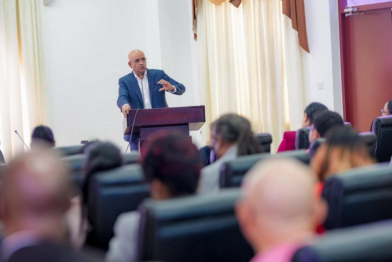 Vice President Dr. Bharrat Jagdeo convened a meeting with a number of Ministers, as well as all Permanent Secretaries, Regional Executive Officers at the Arthur Chung Conference Centre