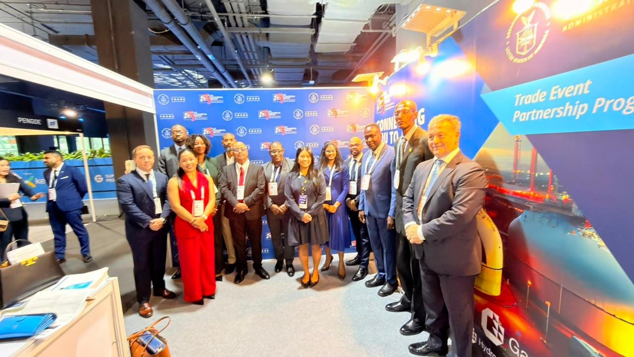 President of the Guyana Oil and Gas Energy Chamber (GOGEC), Manniram Prashad and the a group of 18-member Guyanese delegation at Gastech 2026 in Bangkok