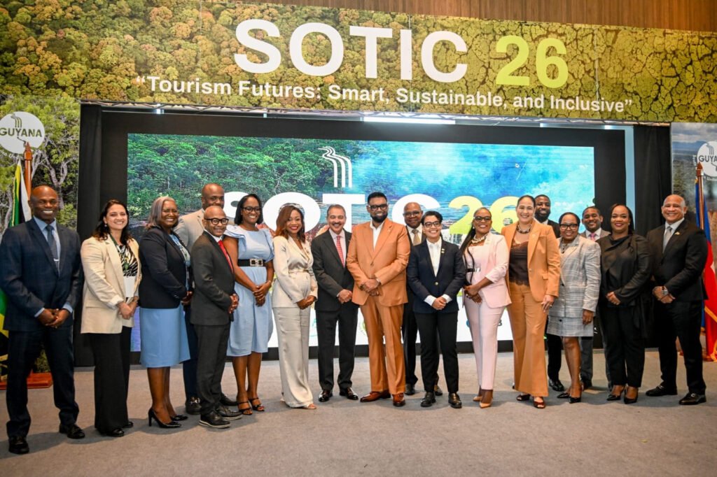 President Ali Calls on Caribbean to Scale Up Tourism Investment, Connectivity and Innovation President Ali, Minister of Tourism, Industry and Commerce, Susan Rodrigues, and officials of the CTO