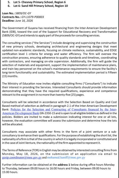 14in x 3col-MoE REOI- Design and Supervision Construction for Civil Works